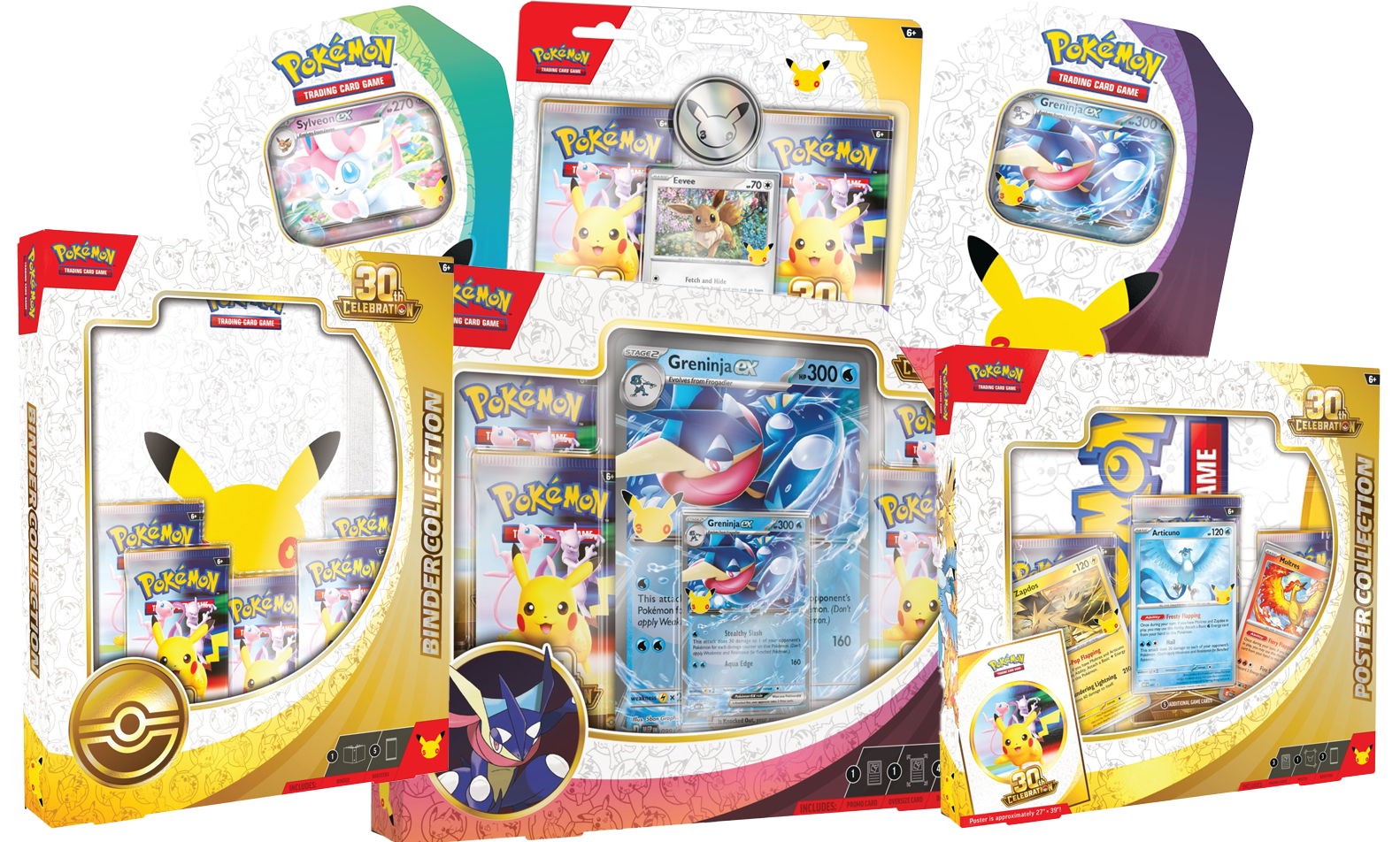 Výběr produktů Pokémon TCG k 30. výročí